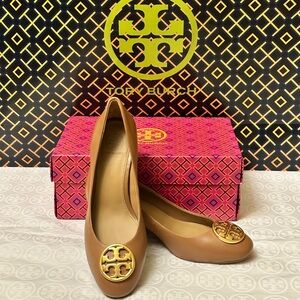 NWT! Tory Burch Chelsea 50mm Pump Nappa Leather Royal Tan 206 Size 6.5
